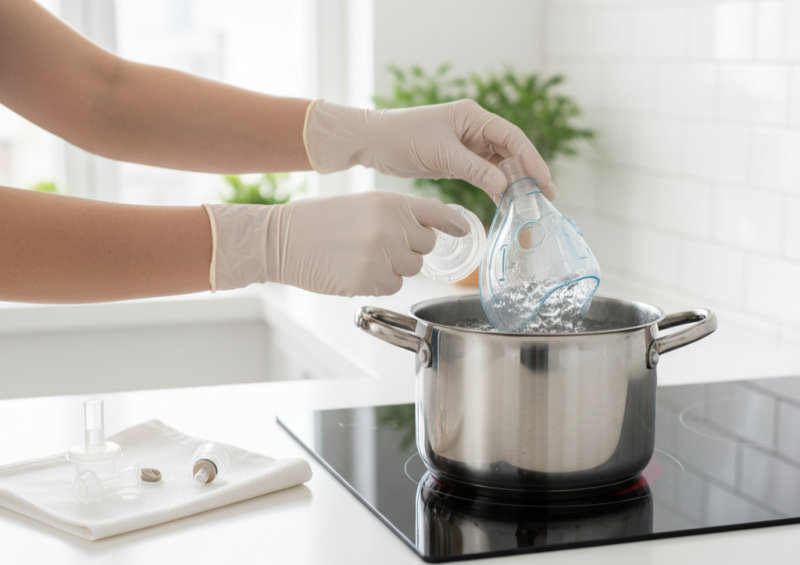 Boiling Method for Sterilizing Nebulizer Parts