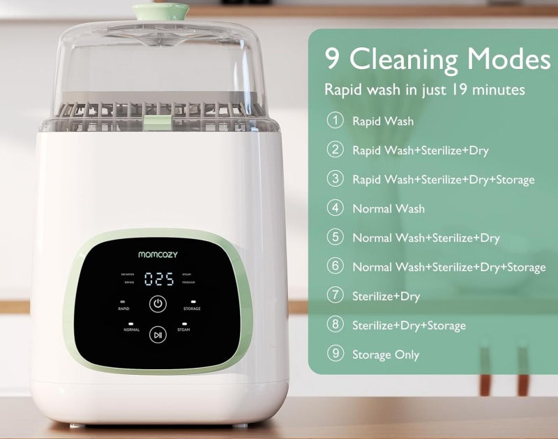 Momcozy KleanPal Pro Baby Bottle Washer, Sterilizer & Dryer 